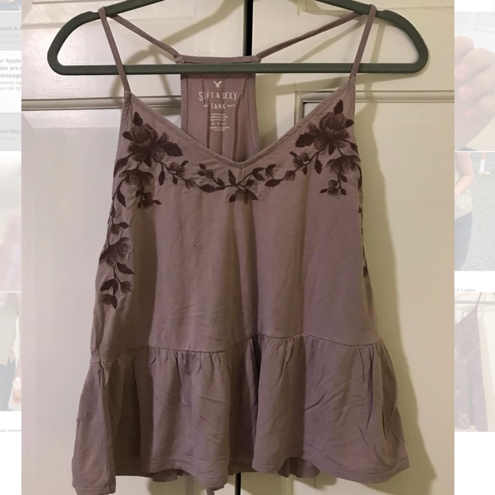 American Eagle Purple Floral Tank